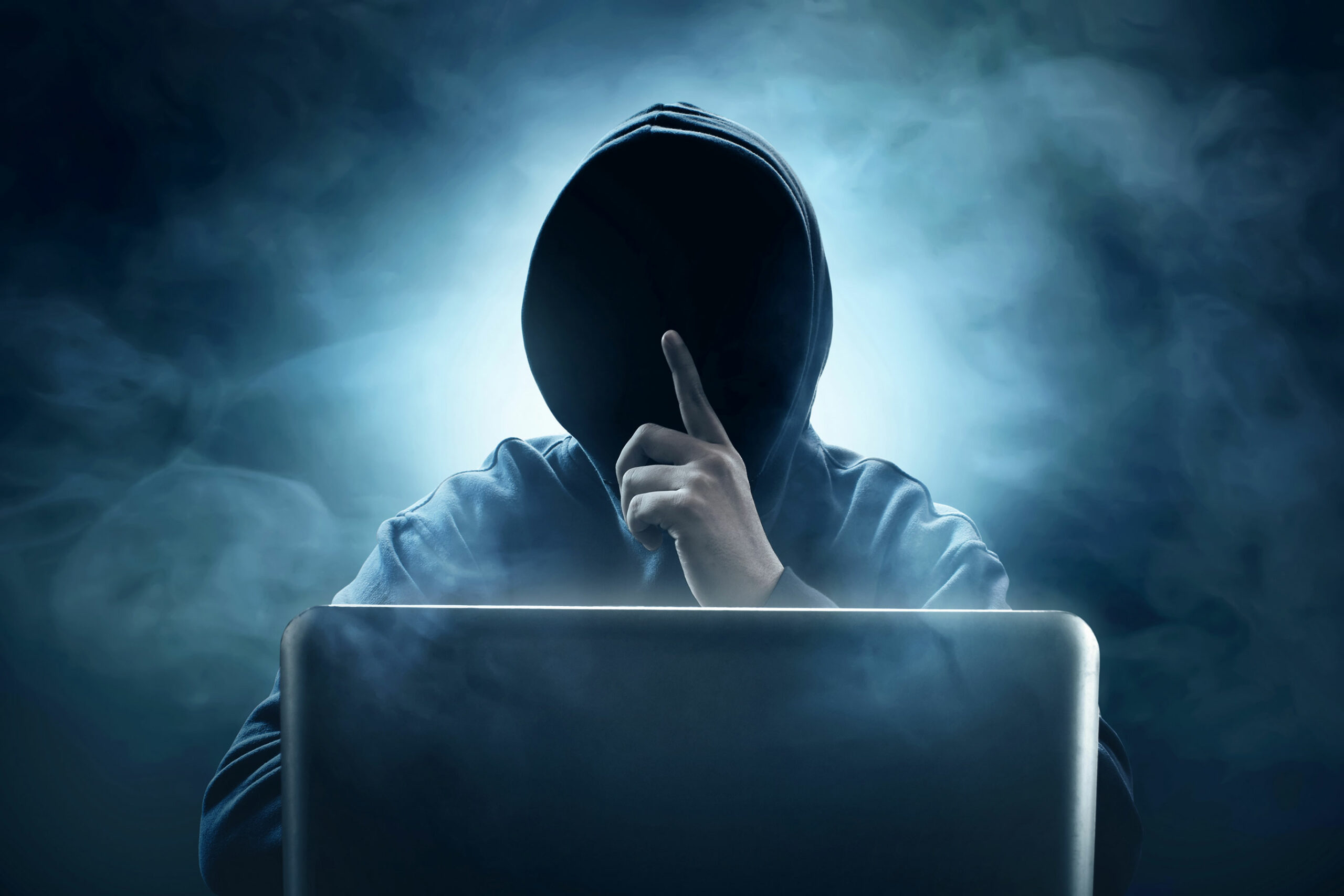 Person using laptop stock image