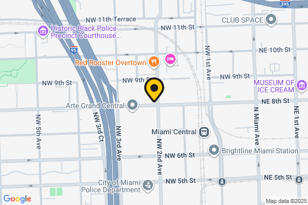 A map of a Bitcoin ATM located in Miami.